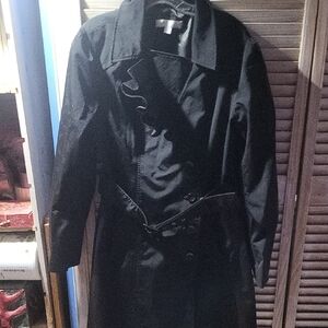 Black Trench Coat with Belt